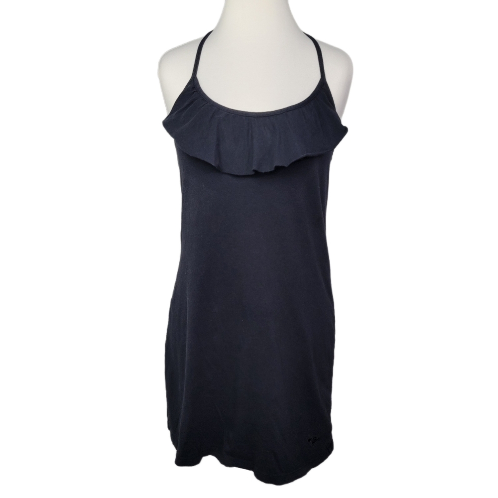 Roxy Black Halter Dress with Ruffle